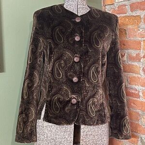Bianca Nygard Velvet Style Paisley Blazer